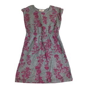 Girl's Hanna Andersson Dress Sz 110 5 Gray Purple Floral Cotton Sleeveless